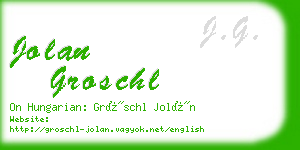 jolan groschl business card